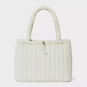 Quilted Drawstring Tote Handbag - Universal Thread™ Pale blue
